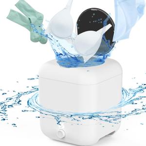 Portable Washing Machine, Rechargeable Cordless Mini Washing Machine with 2000mAh, Charge 1 Time and Up to Use 10 Times, 5L Portable Washer Machine for Baby Clothing, Underwear, Camping, RV Travel (Medium)