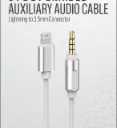 Acoustix™ 3.5mm to Apple Lightning Braided Auxillary Cable - White, 6 ft