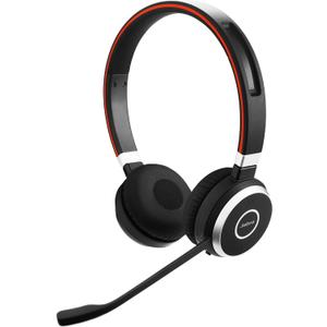 Jabra Evolve 65 UC Wireless Headset, Stereo  Includes Link 370 USB Adapter  Bluetooth Headset with Industry-Leading Wireless Performance, Passive Noise Cancellation, All Day Battery, Stereo Speaker (Dual-ear, USB-A Dongle)
