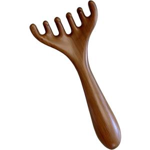 2 x OULIGET Natural Wooden Gua Sha Tool,Wooden Gua Sha Scraping Massage Tool,Long Handle Sandalwood Six Claw Antler Massager,1 Pieces