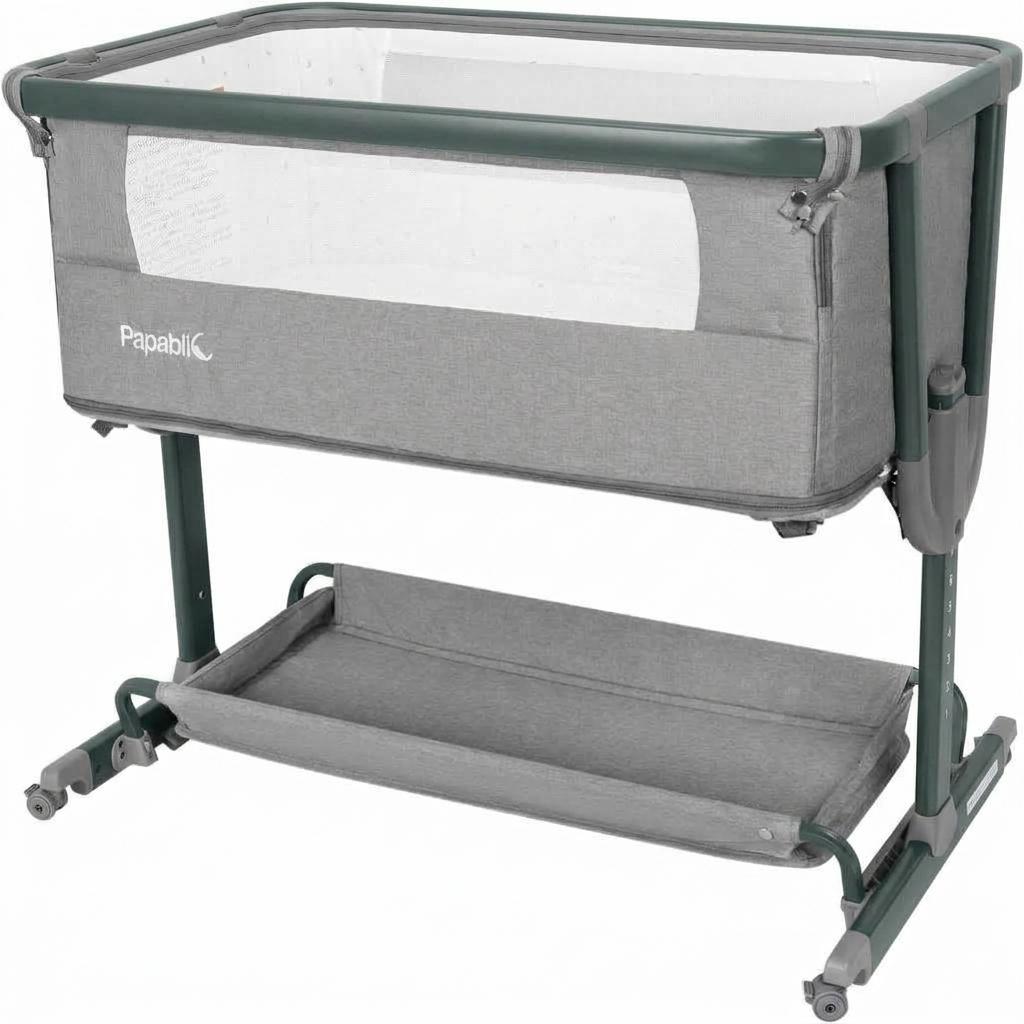 Papablic 4 in 1 Tonio Baby Bassinet, Bedside Sleeper, Grey