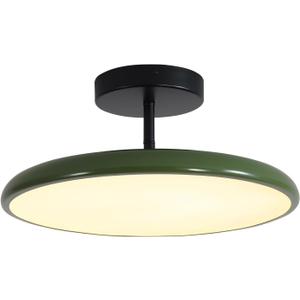 KCO Lighting Vintage Green Ceiling Light Contemporary Black Metal Flush Mount Mid Century Modern Entryway Semi Flush Mount LED Hallway Light Fixture
