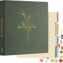 Lanpn Recipe Binder - 8.5x11, Waterproof, 60 Sleeves, 8 Dividers, 116 Family Recipes, Labels & Stickers, Green
