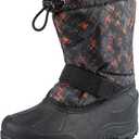 Northside Kids Frosty XT Snow Boot Waterproof Insulated - Seam Sealed Warm Liner Reflective Pull Traction Sole - Lightweight Stylish Winter Footwear, Dark Gray/Red, 1