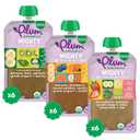 Plum Organics Variety Pack, 12+ Months Toddlers Taste Adventure & Sunrise Pack Mighty 4 & Mighty Morning Organic Fruit & Veggie Pouches 4 oz Pouch, Pack of 18, Best By: 04-16-2026
