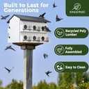 Kingsyard 12-Room Pre-Assembled Purple Martin House, 16.3"D x 19.6"W x 15.2"H
