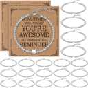 Huquary 20 Pcs Inspirational Gifts for Women Bracelet Bulk Appreciation Gifts for Girls Charm Bracelets Employee Motivational Bracelets for Coworkers Friends(Sometimes You Forget You're Awesome)