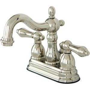 Kingston Brass KB1606AL Heritage 4-Inch Centerset Lavatory Faucet with Metal Lever Handle, Polished Nickel