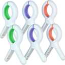 Large Clothes Pins, 5.1 Inch 6 Pcs Towel Clip for Beach Chair Cruise Pool, Blanket Clips Heavy Duty Clothes Clips for Outdoor Home Beach Camping Panic, Jumbo Size 3 Colors