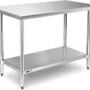 Stainless Steel Table for Prep & Work 24x48 inches,4ft, Commercial Heavy Duty Table with Undershelf for Restaurant, Home,Hotel Kitchen, Laundry Room, Garage,Workshops