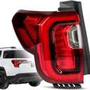 LED Tail Lights Compatible with 2020 2021 2022 2023 GMC Acadia SL/SLE/SLT/Denali Taillights Chrome Trim Rear Outer Tail Light Assembly GM2800316 84817347 (Left Driver Side)