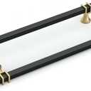 goldenwarm 10 Pack 10 Inch Black and Gold Cabinet Handles Square Drawer Pullls Hardware for Dresser Drawer