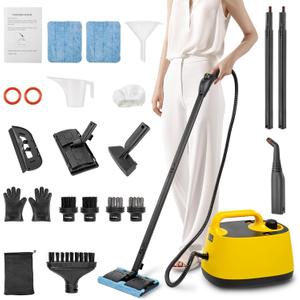 WICHEMI Steam Cleaner with Extension Pole, 51 oz, Steam Cleaner for Home, Adjustable Steam Pressure, 26 Accessories, Handheld Steam Cleaner for Walls, Gaps, Hard Floors, and Tiles