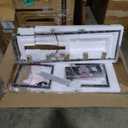 5-Light Kitchen Island Lighting, Farmhouse Pendant Island Light Fixture with Glass Shades, Black and Gold Chandelier for Dining Room, Restaurant, Foyer