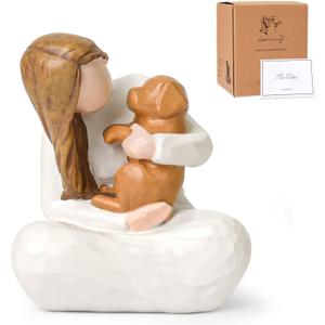 Dog Remembrance Gift for Dog Lover, Angel Dogs Friendship Memorials Gifts for Dogs, Sculpted Hand-Painted Resin Figures for Loss of pet