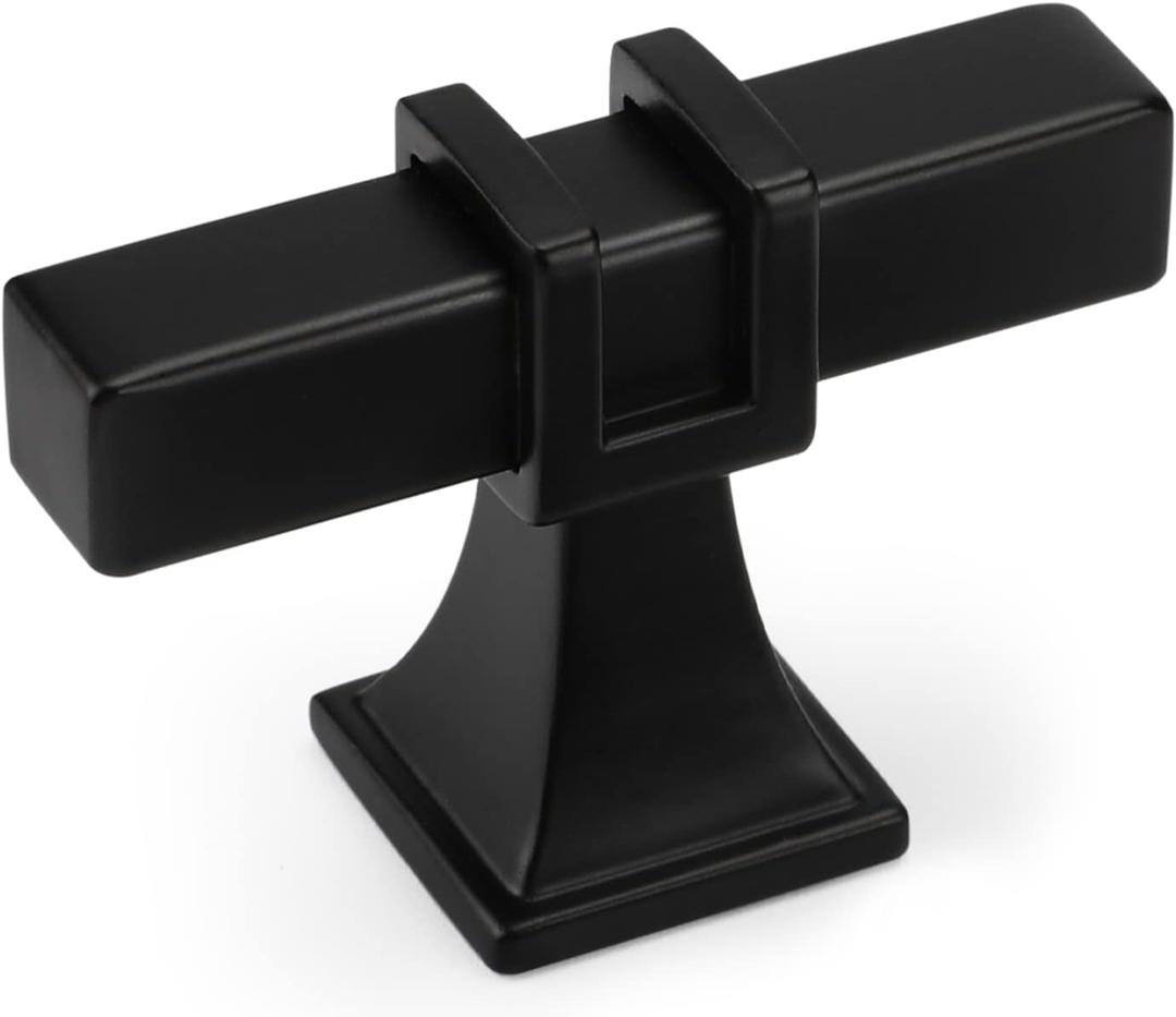 10 Pack Cabinet Knobs Black Dresser Drawer Knobs - Black Kitchen Cabinet Pulls T Bar Kitchen Hardware (single hole knob)