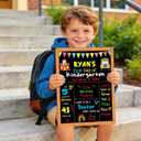 First Day of School Sign Board with 6 Liquid Chalk Markers, Double-Sided