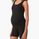 POSHDIVAH Women's Maternity Bodysuit Pregnancy Shapewear Double Lined Sleeveless Tank Top Shorts Romper Jumpsuit L