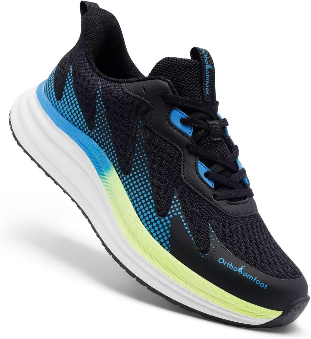 Men's Orthopedic Road Running Shoes: Comfortable Arch Supports Plantar Fasciitis Orthotic Sports Fashion Sneakers, Casual Outdoor Hiking Tennis Athletic Walking Shoes for Foot Heel and Pain Relief 14US