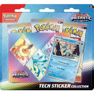 Pokemon TCG: Scarlet & VioletPrismatic Evolutions Tech Sticker Collection  Glaceon (1 Foil Promo Card & 3 Booster Packs)