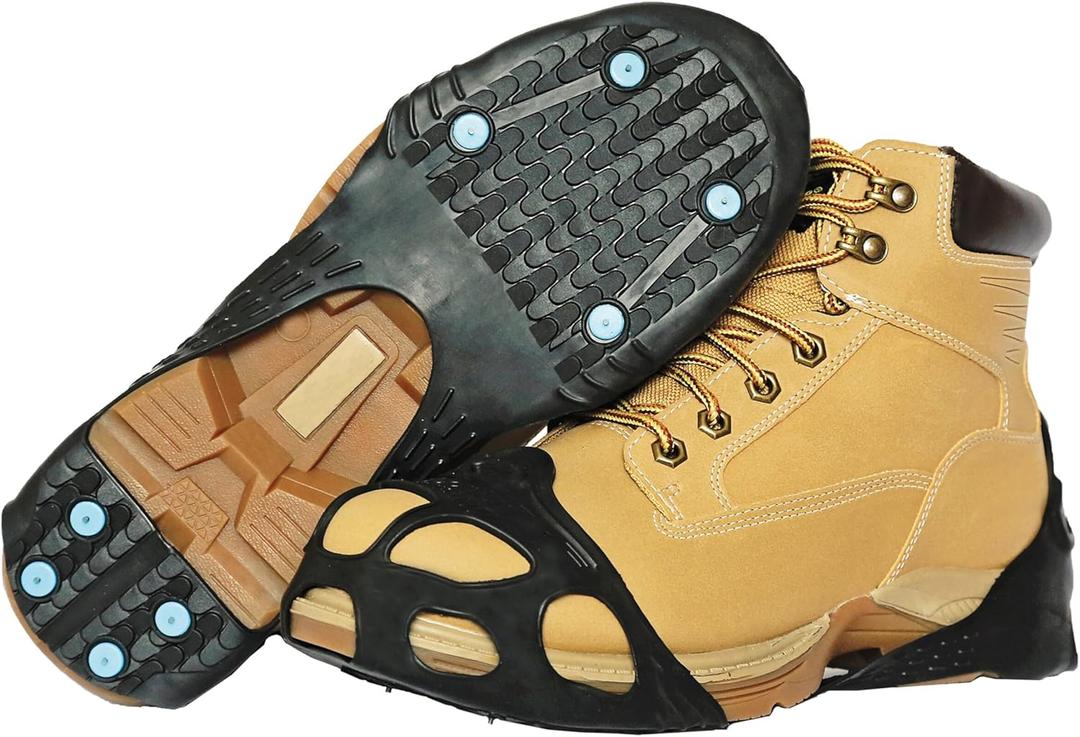 Due North All Purpose Industrial Ice Cleats for Men & Women - Traction Aids for Walking & Working on Snow/Ice - 16 Spikes