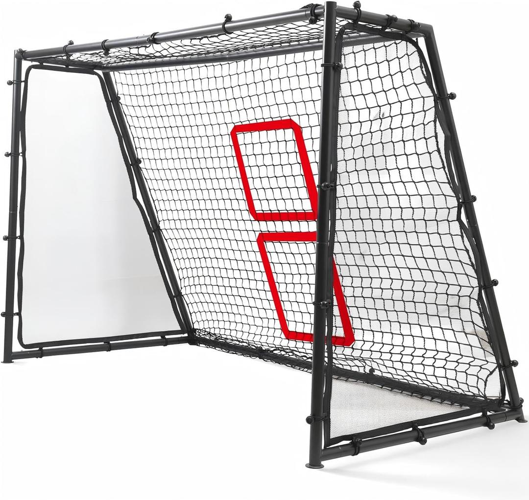 6x4 FT Soccer Goal for Backyard Training | Black | White Deep PE Net | Powder-Coated Steel Frame | Stable Design | Weather-Resistant | Kids & Youth Shooting And Passing Practice