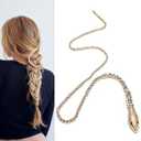 Halloween Snake Hair Clips for Women Metal Gold Snake Clip Glitter Rhinestone Punk Tassel Hair Chains Clips Sparkle Gems Barrettes Goth Snake Hair Accessories for Halloween Party Cosplay Costume 1Pc