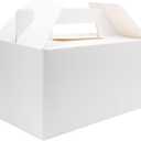 Biaungdo 30 Pack White Gable Boxes for Party Favor, 9.5 x 5 x 5 Inch Large Cardboard Treat Box for Gift, Birthday, Wedding, Lunch, and Other Events