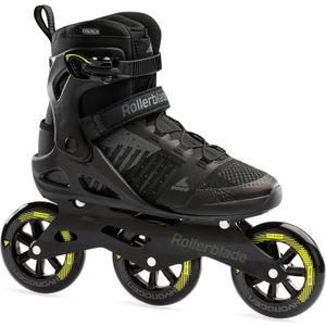 Rollerblade Macroblade 110 3WD Men's Adult Fitness Inline Skate, Black and Lime, Performance Inline Skates