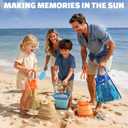Dreamon Beach Toys, 2 Packs Travel Sand Toys for Kids Ages 4-8 | 10 PCS Sandcastle Building Kit with Collapsible Bucket, Mesh Bag, Sand Sifter, Shovel & Rake, Beach Essentials for Kids