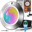 LyLmLe Pool Light for Inground Pools, 65W 12V RGBW LED Multicolor Inground Pool Light with Transformer Controller, 316 Stainless Steel,14 Color Lights Show LED Pools Lights for 10" Niche, 50FT Cord