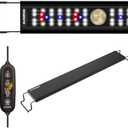 GLOWRIUM Aquarium Light, LED Fish Tank Light with Timer, Full Spectrum Freshwater Planted Aquarium Grow Lights with Moon Lights, Brightness Adjustable, Daylight/Moonlight Mode, Auto On/Off (12-17 in)