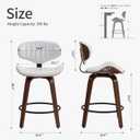 Counter Height Bar Stools, 24" Swivel Barstools with Backs, 1 Pack White, Set of 1