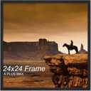 A PLUS MAX Square 24x24 Frame, Black Engineered Wood Picture Frame for 24 x 24 Picture Poster Photo, Light Weight 24 by 24 Frame with Wood-grain for Wall - 1 Pack/Black/24 x24
