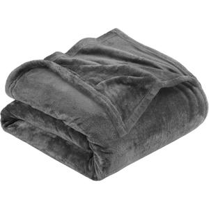 Utopia Bedding Fleece Blanket Queen Size Grey 300GSM Luxury Anti-Static Fuzzy Soft Microfiber Bed Blanket (90x90 Inch) (Queen (90x90 Inch))