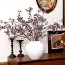 Zeyune 5 Pcs Purple Faux Berry Stems Spring Artificial Dusty Plum Stem Soft Plum Sedum Berry Picks Branches Faux Spray for Home Wedding Holiday Seasonal Farmhouse Mantel DIY Home Decorations