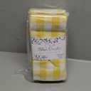 Blue Needles Gingham Buffalo Plaid Cloth Napkins 100% Cotton Set of 12 Dinner Table Napkins 18x18 inch - Spring Summer Easter - Soft, Reusable, Washable Perfect for Everyday Use - Lemon Yellow & White