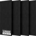 Acoustic Foam Panels, 48 x 24 x 2 inches, 4 Pack Soundproof Foam Wall Panels High Density Noise Canceling Studio for Echo Absorption Home Office (Black 4 Pack, 48" x 24" x 2")