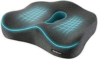 Memory Foam Seat Chair Cushion for Relieves Back Sciatica Pain Tailbone Pain Coccyx Degenerating Disc Orthopedic Osteoarthritis Prostate Cushion Low Back Pain Cushion Hip Shaping (Dark Gray) Memory Foam Seat Chair Cushion for Relieves Back Sciatica Pain Tailbone Pain Coccyx Degenerating Disc Orthopedic Osteoarthritis Prostate Cushion Low Back Pain Cushion Hip Shaping (Dark Gray)