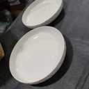 DOWAN Pasta Bowls Set of 2 for Large Portions, 54 oz Textured Motif Large Salad Serving Bowls, Ceramic Plates, White Soup Bowl for Kitchen Meal Prep, Shallow Dishes Dinner Bowl Microwave Dinnerware (10 INCH)