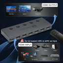 Enbuer 8K HDMI 2.1 Switch, HDMI 2.1 Switcher 5 in 1 Out Supports CEC 8K@60Hz, 4K@240Hz, 1080P@480Hz, HDCP 2.3 HDR 3D Dolby Atmos VRR Compatible with PS5 Xbox Blu-Ray Player with IR Remote Controller