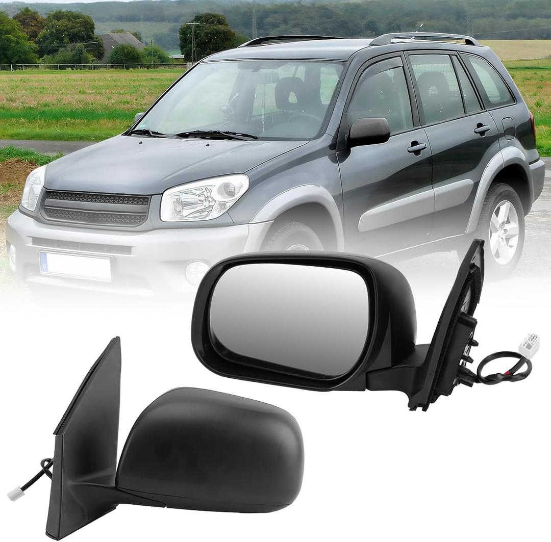 Left Driver Side Mirror Compatible with Toyota RAV4 2009 2010 2011 2012 Power Manual Folding Non-Heated US Built Door Mirrors (3 Pins)