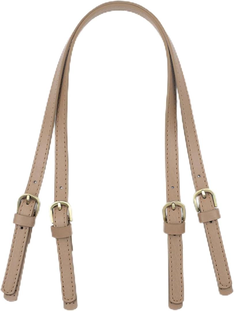 XIMEO 2 Pack Replacement Purse Straps Adjustable PU Leather Handles with Buckle for DIY Bag Making, Tote & Handbag Repair