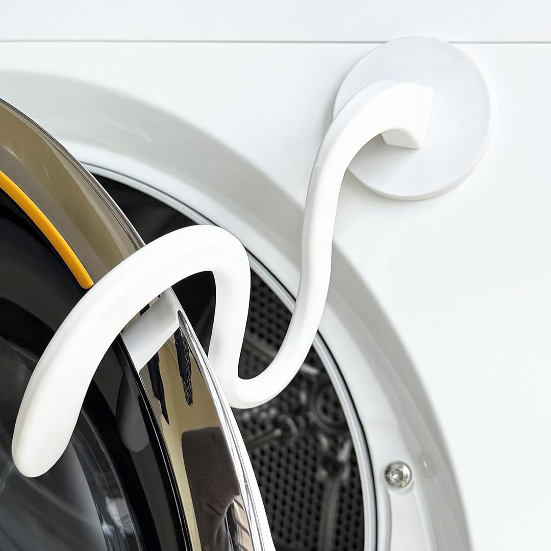 Magnetic Washer Door Prop, Front Load Washer Door Holder, Keeps Washing Machine Door Open, Flexible Laundry Prop for Most Washers & Dryers, White Magnetic Washer Door Prop, Front Load Washer Door Holder, Keeps Washing Machine Door Open, Flexible Laundry Prop for Most Washers & Dryers, White