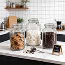 1 Gallon Glass Jar with Swing Top Lid, Airtight Clamp Glass Canister, Large Clear Glass Storage Jar for Fermenting, Pickles, Dry Food, Fruit, Kitchen Pantry Storage, Medium