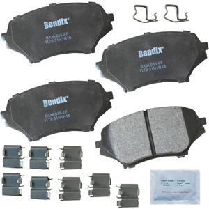 Bendix Priority1 CFM1179 Semi-Metallic Front Brake Pads for Mazda MX-5 2014-2006, MX-5 Miata 2015-2006