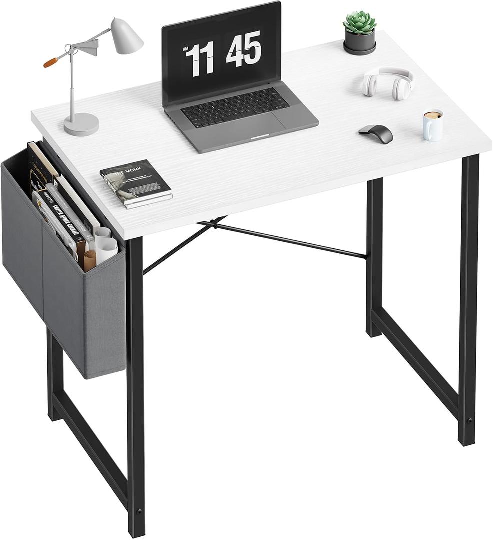 DUMOS 31" Small Computer Desk Home Office Desk, Gaming Desks, White