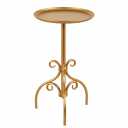 Round Side Table, Small Metal Drink Table for Small Spaces, Modern Martini Table for Living Room, Bedroom, Corners, and Office (Black)