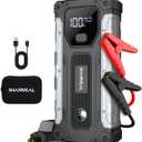 Sharmeal Car Jump Starter 5000A, Jump Starter Battery Pack for 10.0L Gas and 9.0L Diesel, 12V Portable Jump Box with LED Light (5000A+Charging Cable)