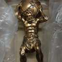 FUNSXBUG 17 Inch Bronze Atlas Holding World Greek God Statue Large Sculpture Collectible Figurine Home Decor Living Room Desktop Decoration Vintage